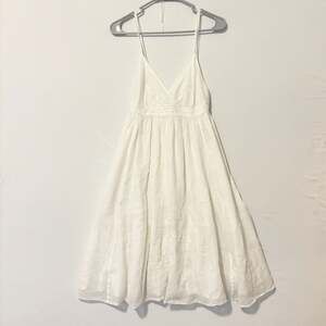 J.Crew White Cotton and Ramie Blend Midi Sundress Size 0